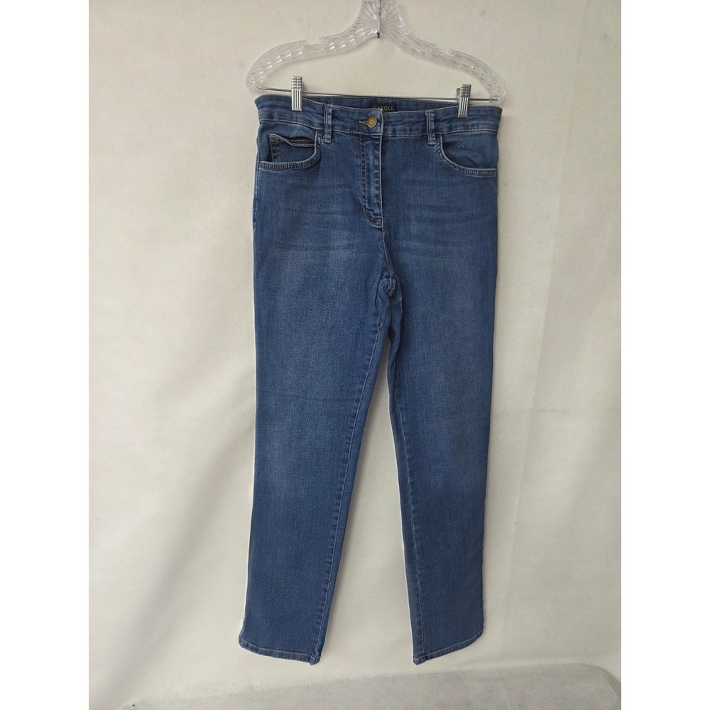 Caroll Paris Women Blue Straight Leg High Rise Jeans Size 42 Medium Wash